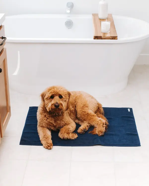 Alternative view of Willow Bath Mat - Deep Ocean | Sand Cloud
