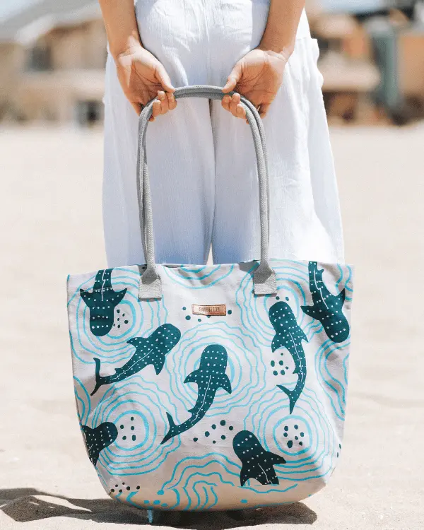Shark Ripples Beach Tote | Sand Cloud - Image 4