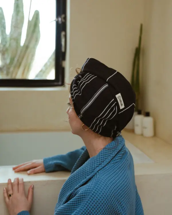Classic Hair Towel - Black | Sand Cloud - Image 2