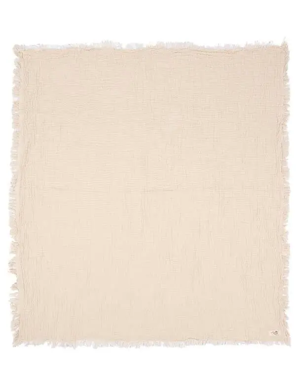 Little Fishies Gauze Receiving Blanket - Natural | Sand Cloud - Image 6