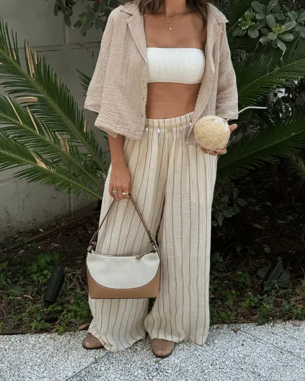 Sagar Gauze Crop Shirt - Pant Set | Sand Cloud - Image 2