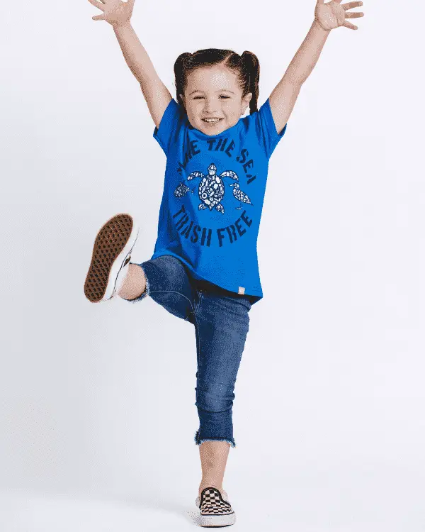 Make The Sea Trash Free Kids Tee - Sapphire Blue | Sand Cloud - Image 4
