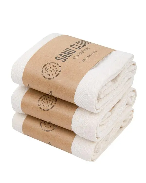 Alternative view of Cyperus Kitchen Towel Bundle Natural - Assorted 3 Pack | Sand Cloud