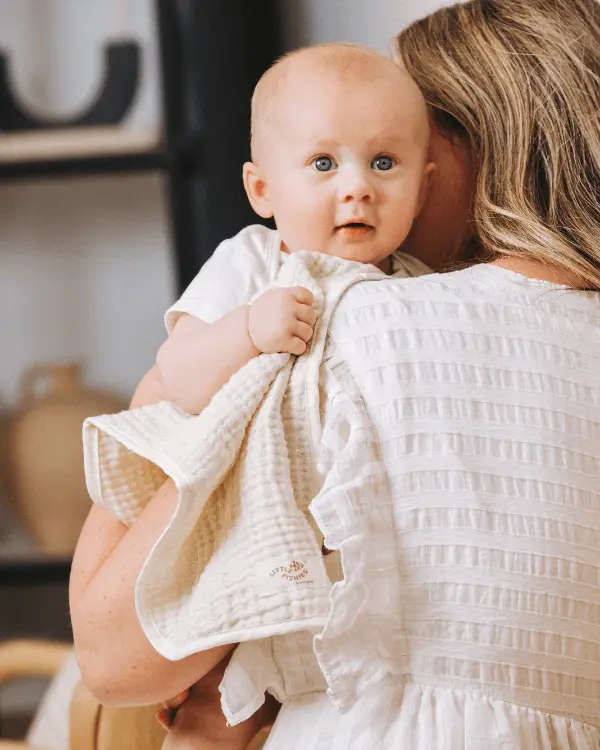 Alternative view of Little Fishies Gauze Burping Cloth Bundle - 3 Pack - Natural / Beige / Warm Taupe | Sand Cloud