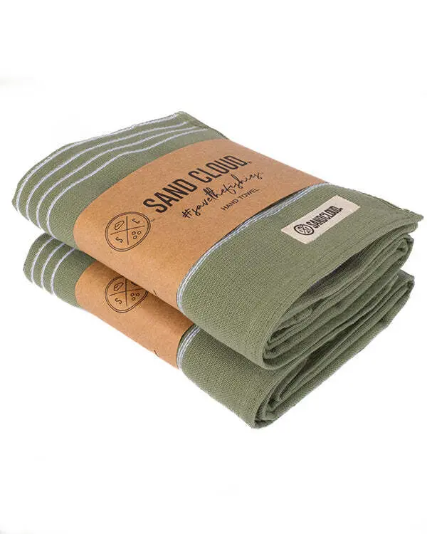 Classic Fringeless Hand Bath Bundle 2 Pack - Hedge Green | Sand Cloud - Image 3