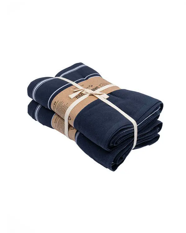 Classic Fringeless XL Bath Bundle 2 Pack - Navy | Sand Cloud - Image 5