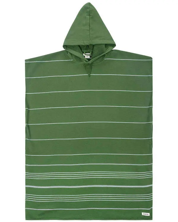 Classic Stripe Hooded Poncho - Green | Sand Cloud