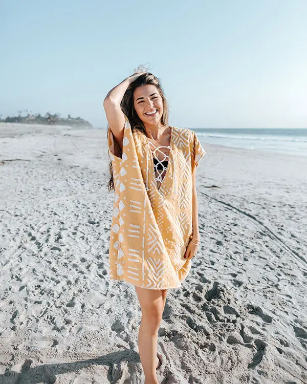 Adobe Mudcloth Cover Up Sunflower | Sand Cloud - Image 4