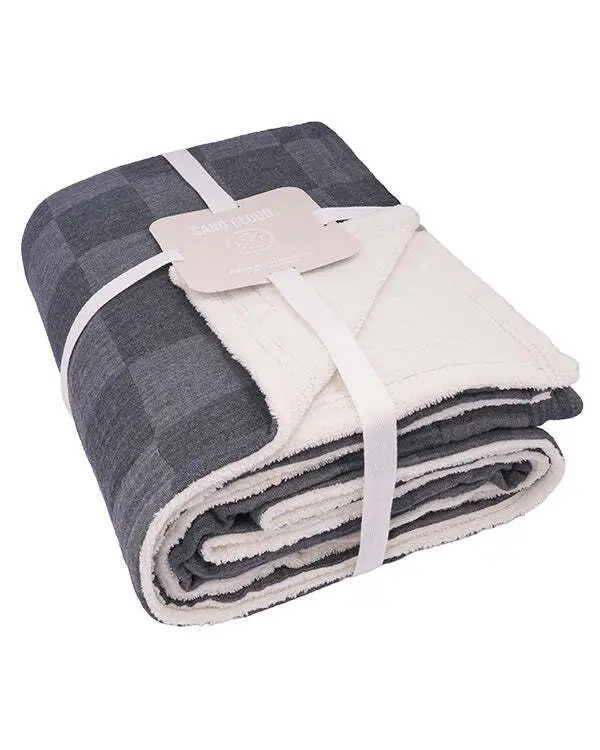Cloud Checker Plush Blanket - Black | Sand Cloud - Image 2