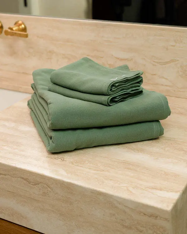 Terra Fringeless XL Bath Bundle - Hedge Green | Sand Cloud - Image 4