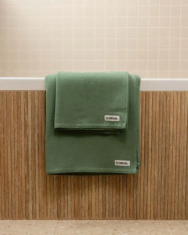 Terra Fringeless XL Bath Bundle - Hedge Green | Sand Cloud - Image 2