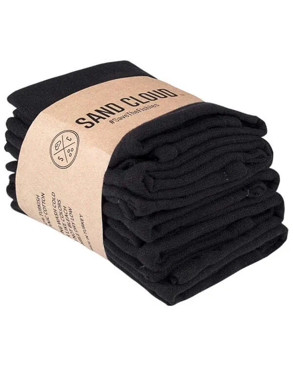 Terra Bath Washcloth Bundle - 6 Pack - Black | Sand Cloud