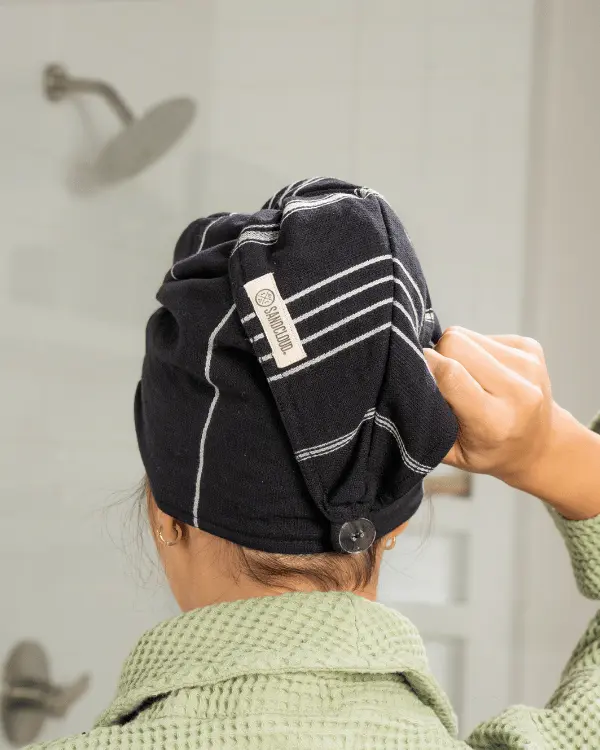 Classic Hair Towel - Black | Sand Cloud - Image 4