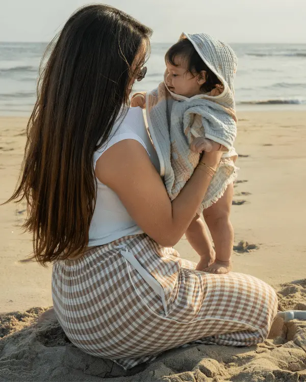 Choo-Choo Train Gauze Hooded Poncho | Sand Cloud - Image 4