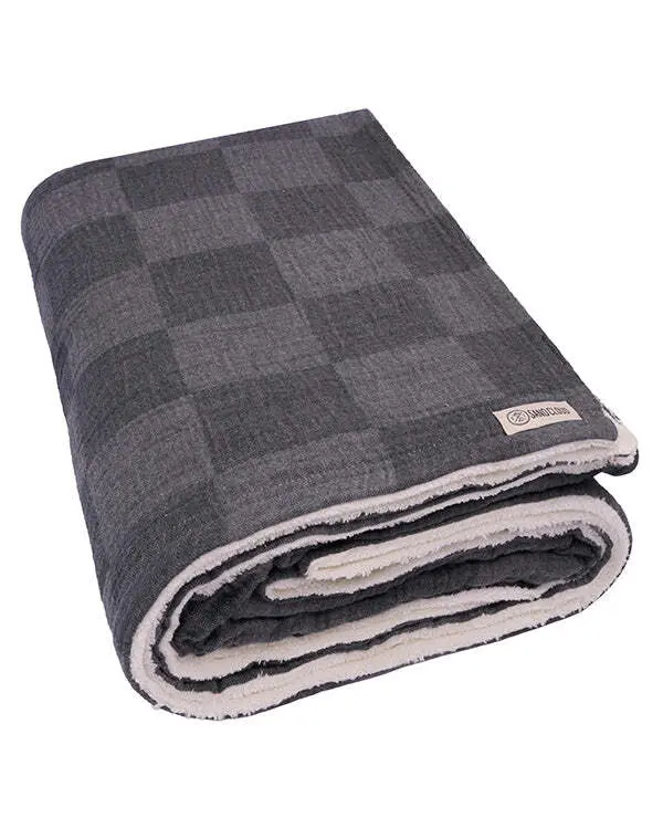 Cloud Checker Plush Blanket - Black | Sand Cloud - Image 4