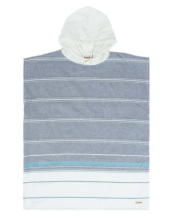 Colorblock Stripe Hooded Poncho Youth - Blue | Sand Cloud - Image 2