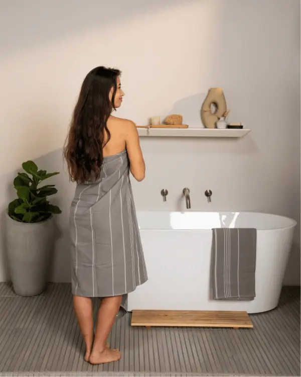 Alternative view of Classic Fringeless XL Bath Bundle - Grey | Sand Cloud
