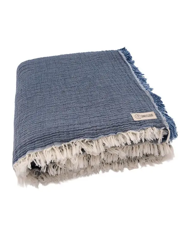 Senna Melange PARTY BLANKET Indigo - Queen | Sand Cloud - Image 5