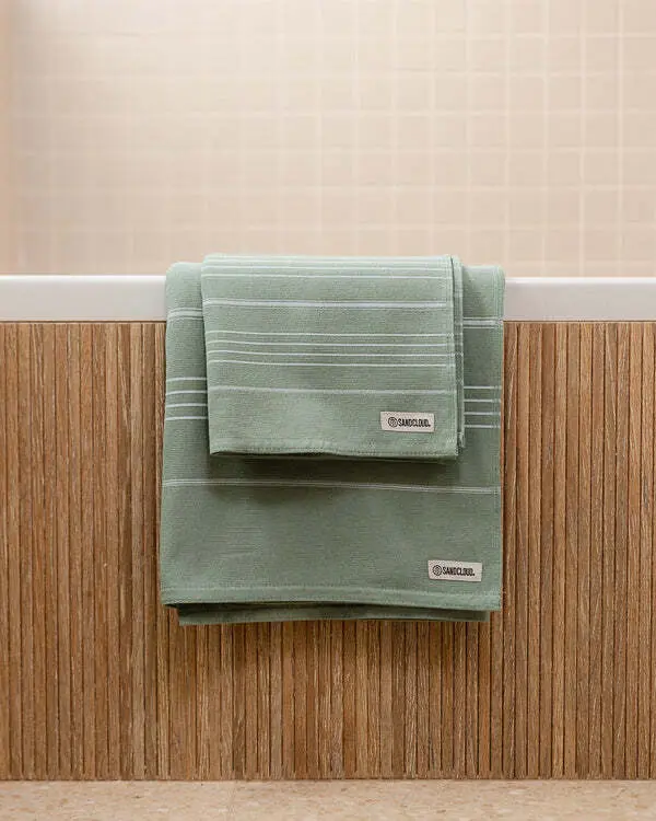 Classic Fringeless XL Bath Bundle 2 Pack - Sage | Sand Cloud - Image 2