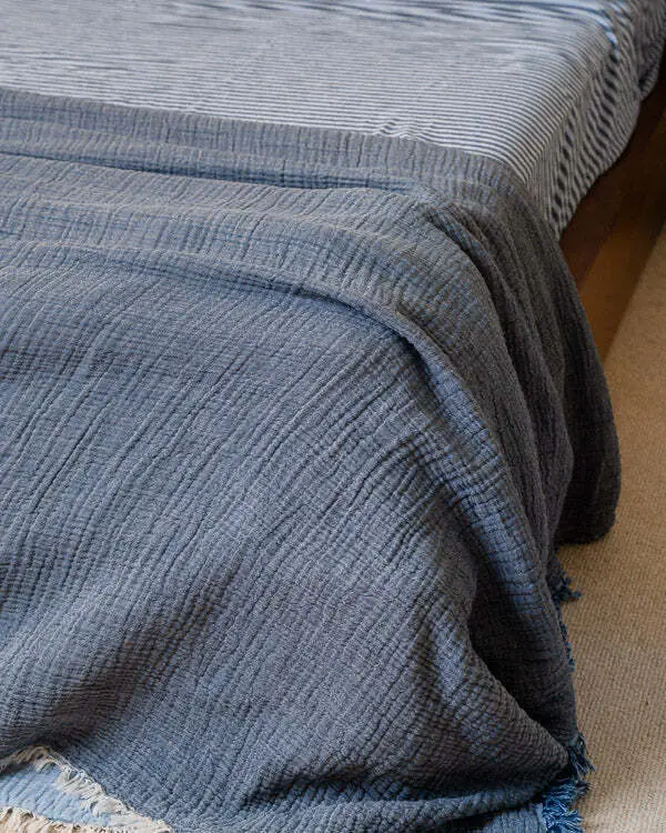 Senna Melange PARTY BLANKET Indigo - King | Sand Cloud - Image 4