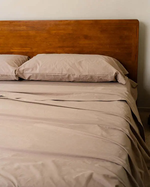 Signature Percale Solid Flat Top Sheet Beige | Sand Cloud