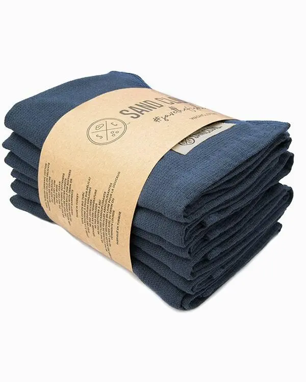 Terra Bath Washcloth Bundle - 6 Pack - Navy | Sand Cloud