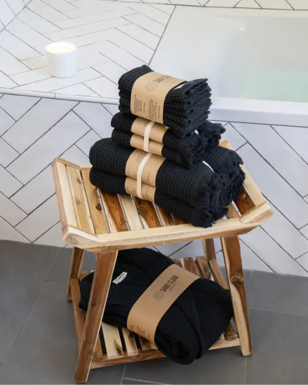 Micro Waffle Hand Bath Bundle - 2 Pack - Black | Sand Cloud - Image 6