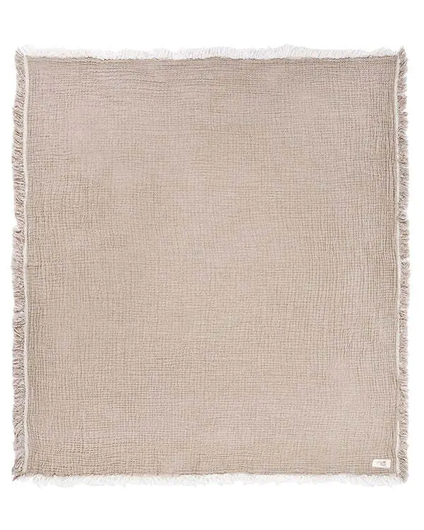 Little Fishies Gauze Receiving Blanket Set - 3 Pack - Natural / Beige / Warm Taupe | Sand Cloud - Image 3