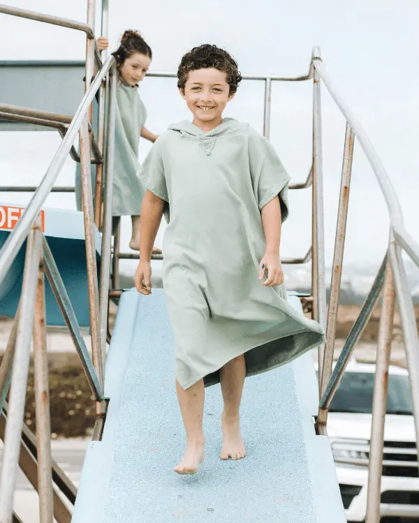 Terra Hooded Poncho Youth - Sage | Sand Cloud - Image 4