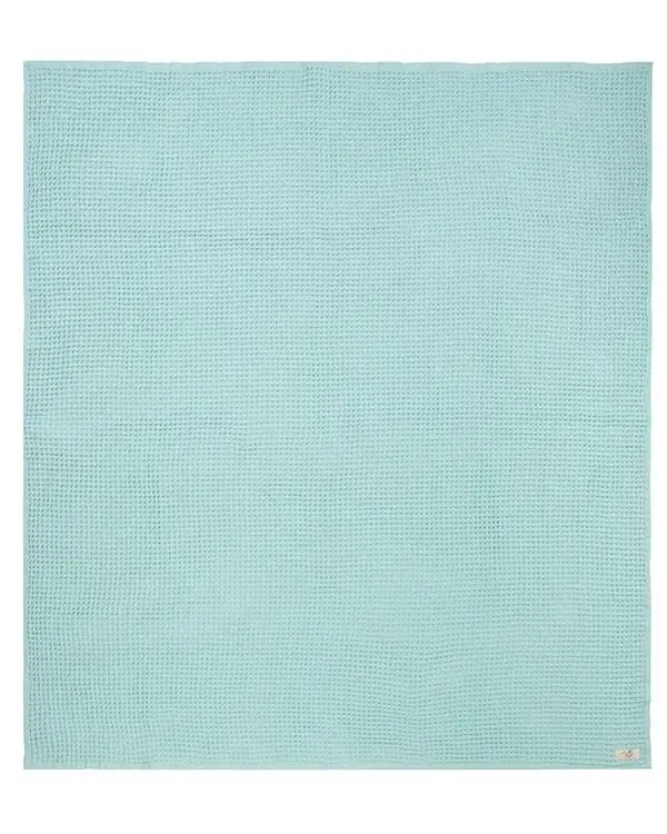 Alternative view of Little Fishies Waffle Blanket - Seafoam | Sand Cloud