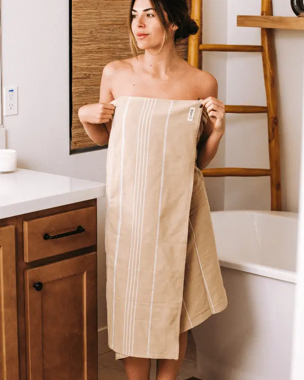 Classic Fringeless XL Bath Bundle - Sand - 2 Pack | Sand Cloud - Image 2