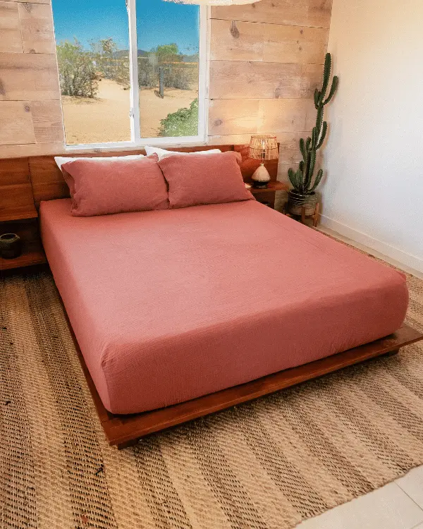 Alternative view of Sonoran Fitted Sheet - Terracotta | Sand Cloud