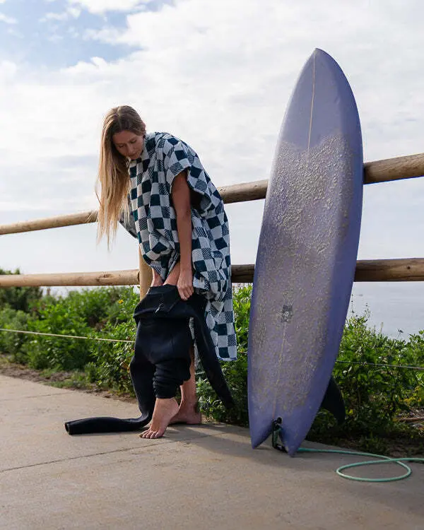 Checker Hooded Poncho | Sand Cloud - Image 3