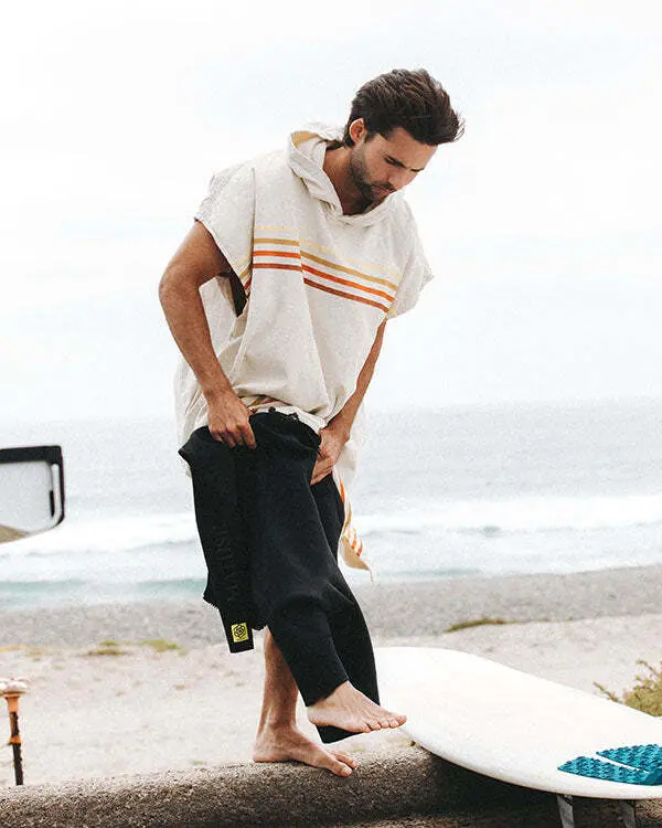 Alternative view of Border Classic Stripe Poncho Natural | Sand Cloud