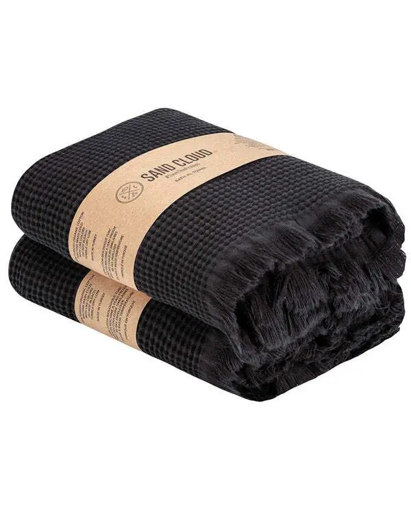 Micro Waffle XL Bath Bundle - 2 Pack - Black | Sand Cloud - Image 4