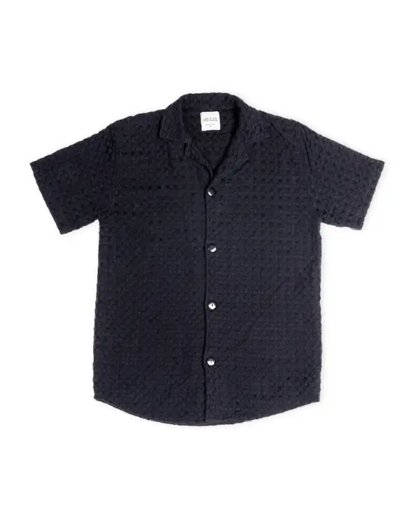 Orb Button Down Waffle Shirt - Black - Mens | Sand Cloud - Image 2