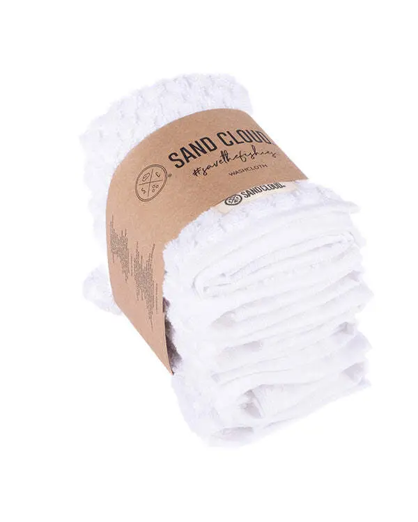 Atom Washcloth Bath Bundle - White - 6 Pack | Sand Cloud