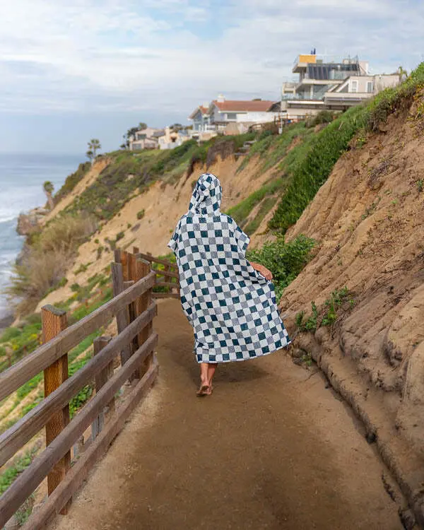 Checker Hooded Poncho | Sand Cloud - Image 4