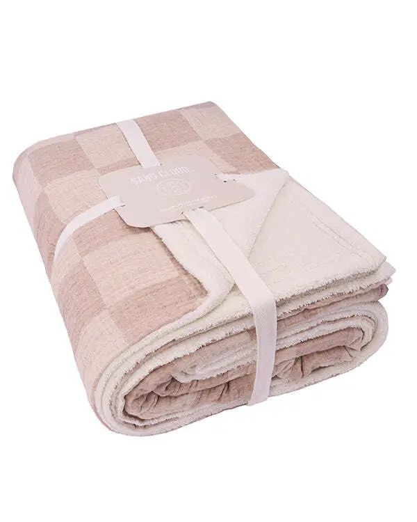 Cloud Checker Plush Blanket - Beige | Sand Cloud - Image 2