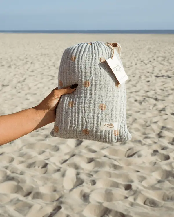 Choo-Choo Train Gauze Receiving Blanket Single with Pouch | Sand Cloud - Image 2