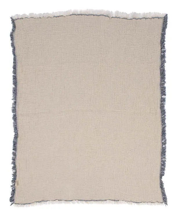 Little Fishies Gauze Receiving Blanket - Navy | Sand Cloud - Image 5