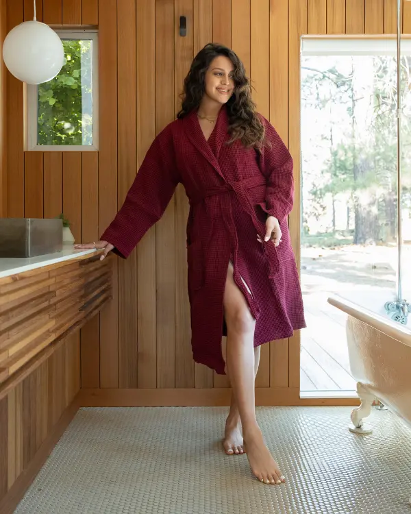 Alternative view of Bel Waffle Robe | Sand Cloud