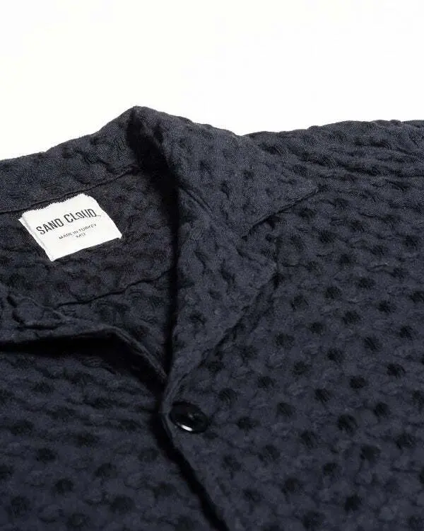 Orb Button Down Waffle Shirt - Black - Mens | Sand Cloud - Image 6