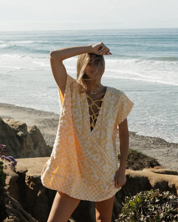 Floral Check Cover Up | Sand Cloud - Image 3