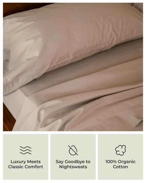 Signature Percale Solid Sheet Set Grey | Sand Cloud - Image 4