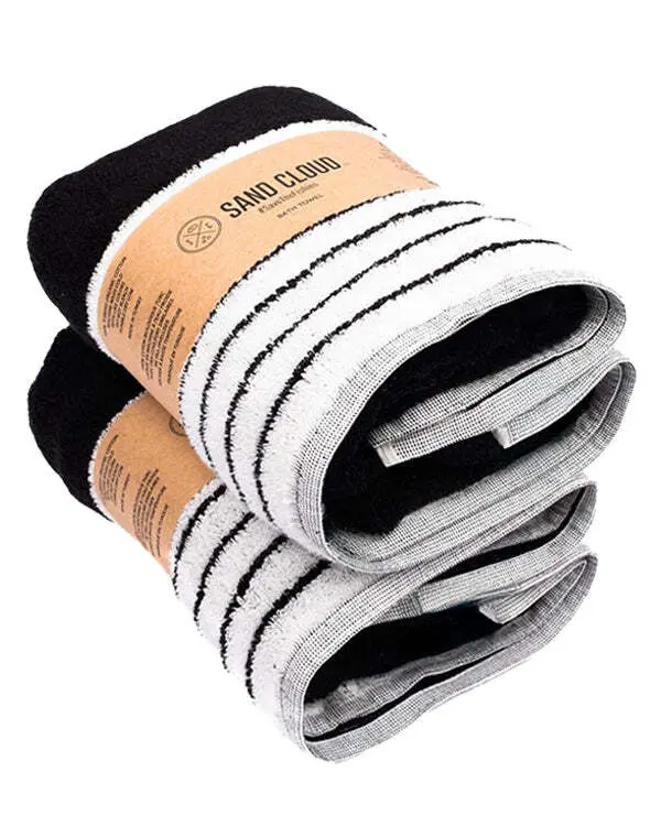 Micro Stripe Bath Bundle - 2 Pack - Black | Sand Cloud