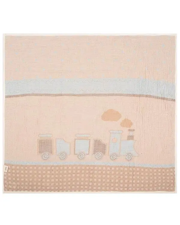 Choo-Choo Train Gauze Hooded Blanket Single | Sand Cloud - Image 3