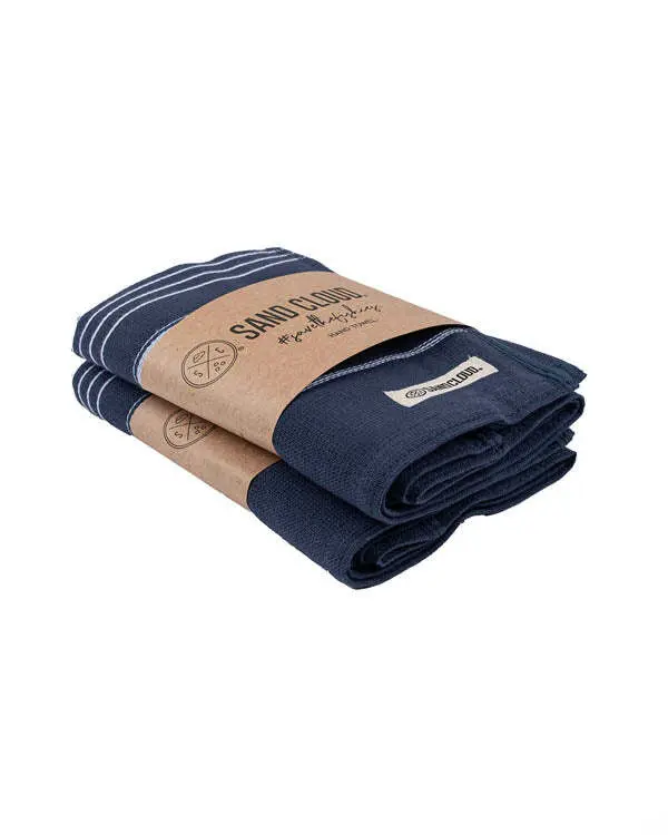 Classic Fringeless Hand Bath Bundle 2 Pack - Navy | Sand Cloud - Image 3