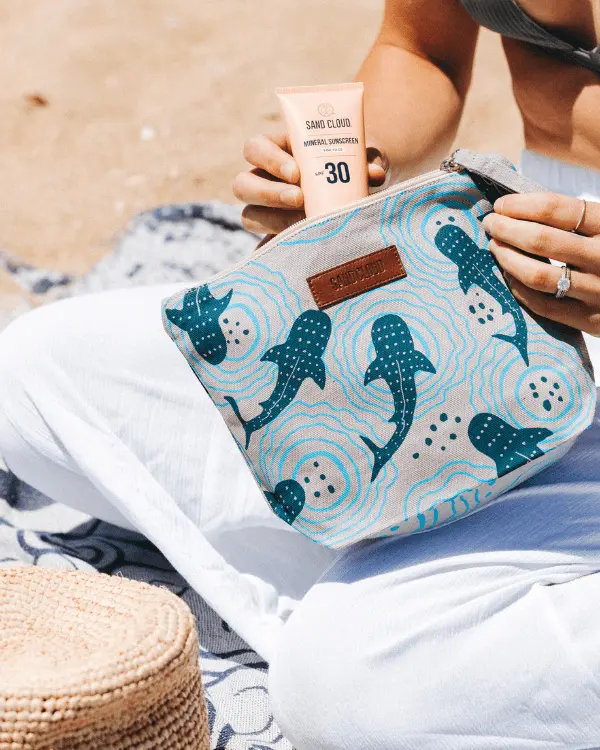 Shark Ripples Zipper Pouch | Sand Cloud - Image 5