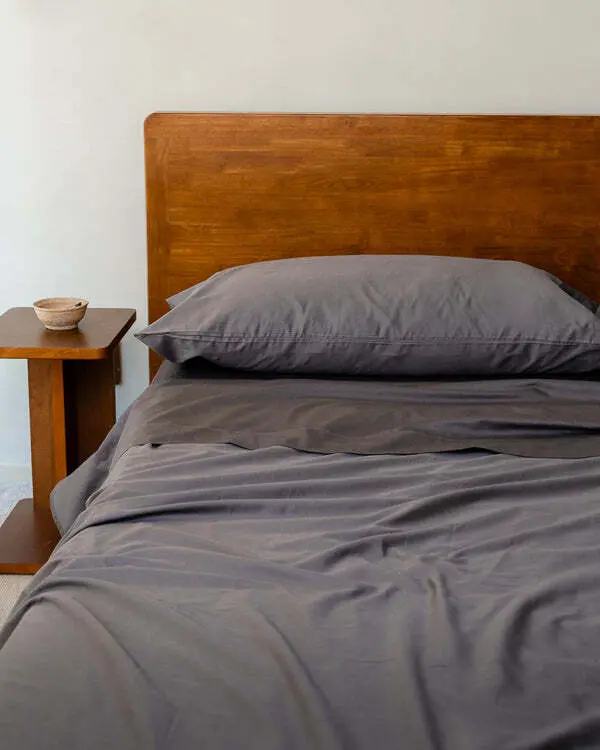 Luxe Sateen Flat Top Sheet Steel Grey | Sand Cloud - Image 6